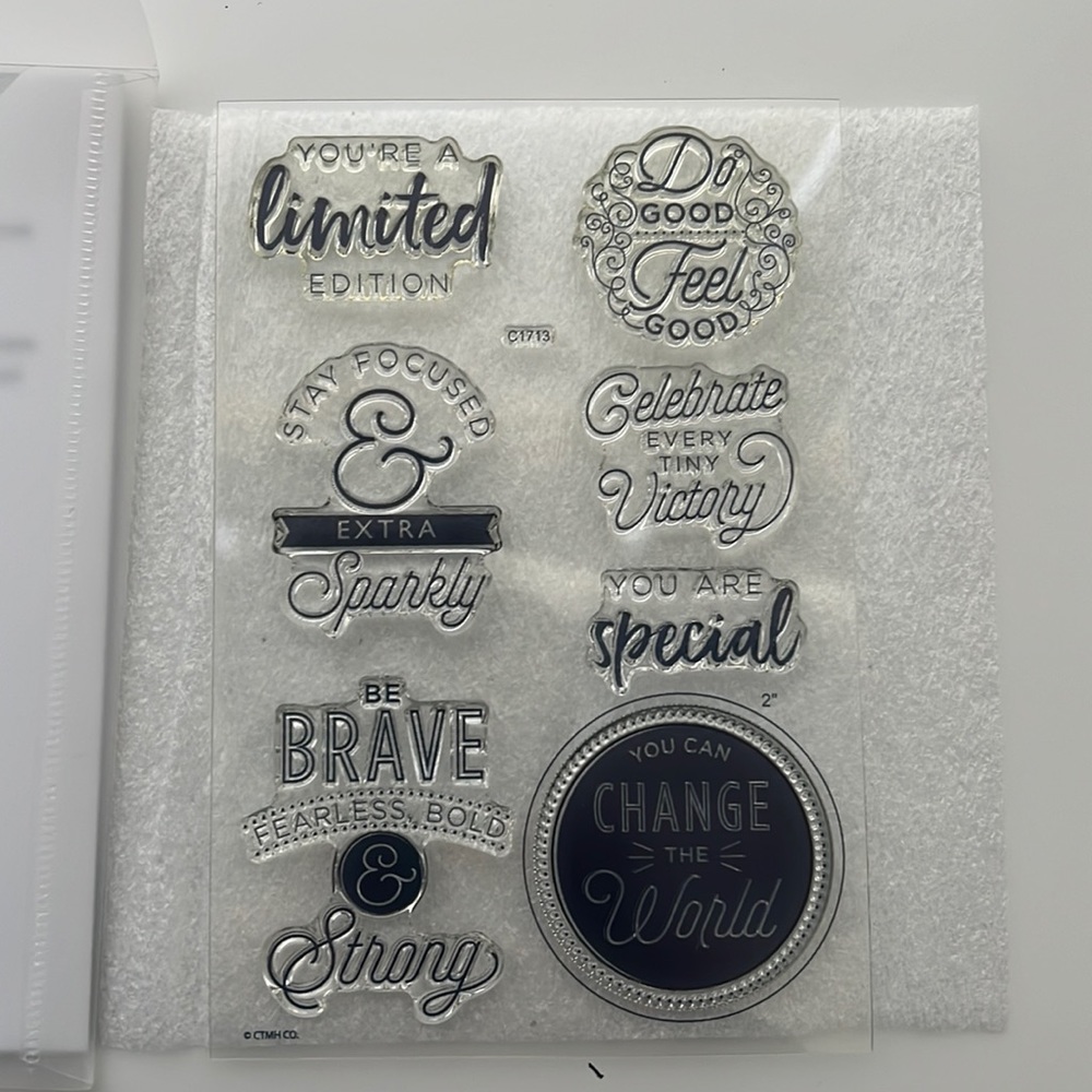 CTMH - Acrylic Stamp Set - Notes if Inspiration Sentiments NWOT